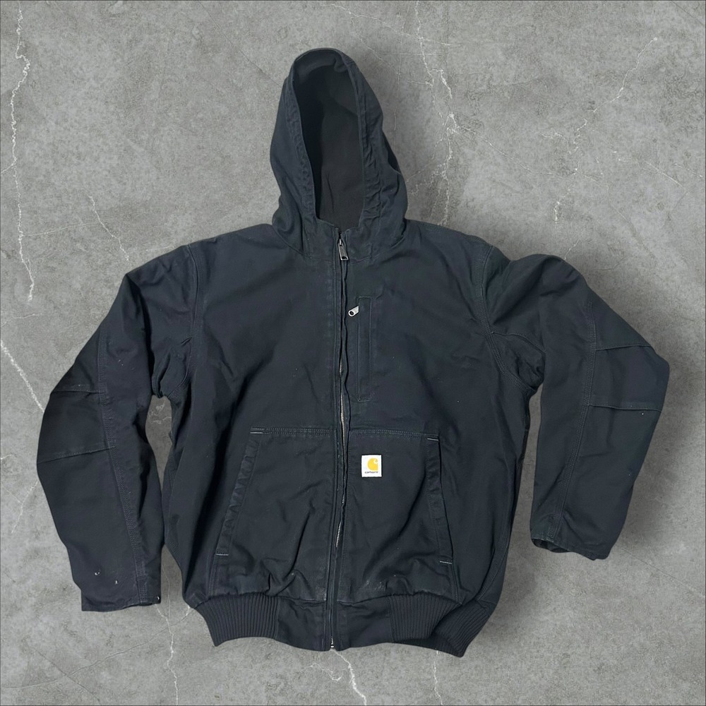 Carhartt Full Swing Armstrong Jacket Mens Large Black 103371 001 Hooded Canvas